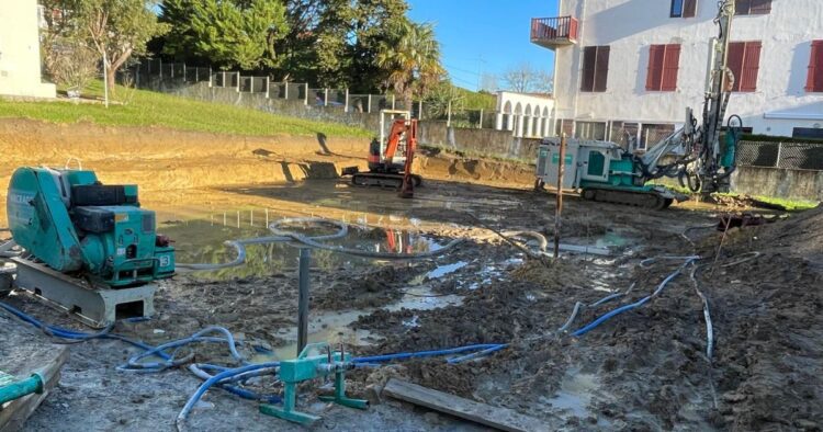 Photographie de la vue extérieur du chantier de la villa Molinie